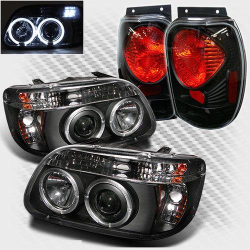 1998-2001 ford explorer halo led projector headlights+tail lamp head lights set