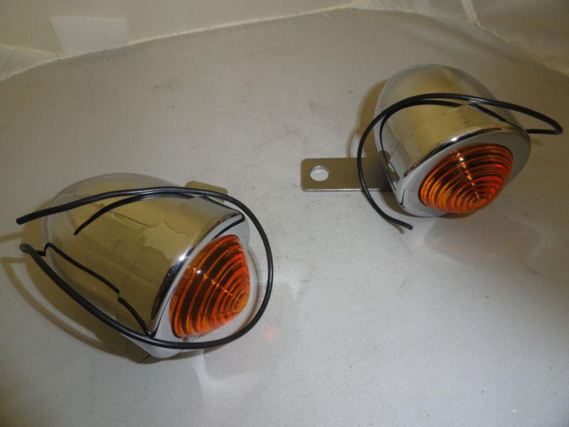 Panhead "new repro" set of front chrome park/signal lights