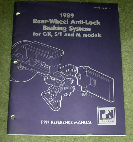 1989 chevrolet gmc c/k s/t & m trucks rear wheel antilock braking system manual