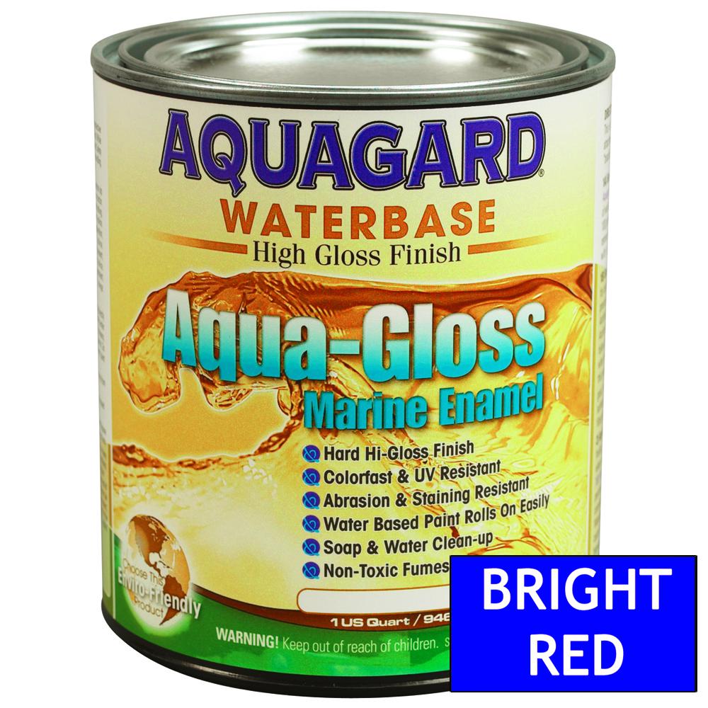 Aquagard 80002 aqua gloss waterbased enamel - 1qt - bright red