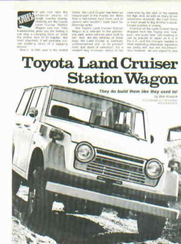 Toyota land cruiser ***original 1978 article***