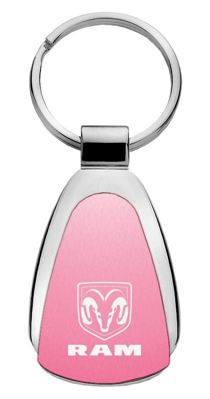 Dodge ram pink tear drop metal key chain ring tag key fob logo lanyard