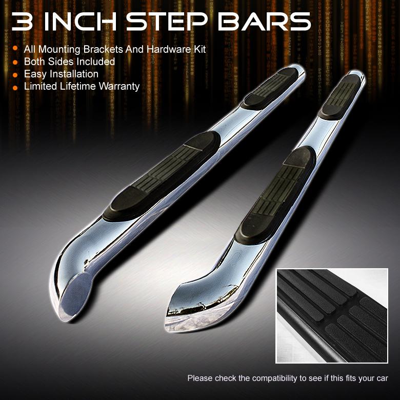 08-12 escape tribute 3" polished stainless steel side step bars running boards