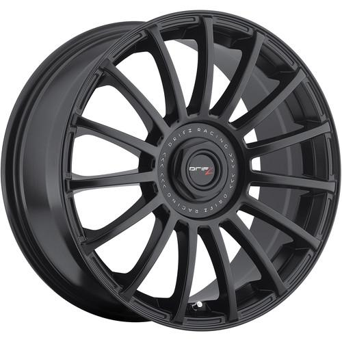 18x8 black drifz halo (306b) wheels 5x4.5 5x120 +42 chrysler concorde 200 300 m