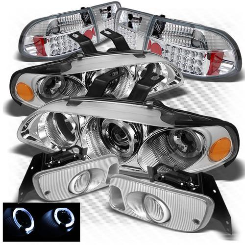 92-95 civic 2dr pro headlights + philips-led perform tail lights + fog lights