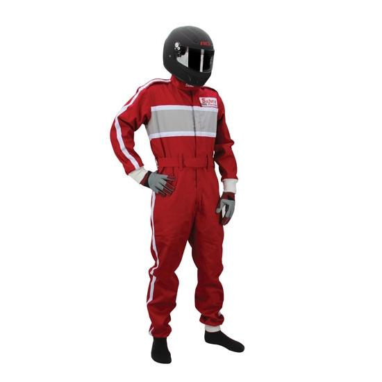 New safety racing proban red one-piece suit, size: medium, sfi-1 certified