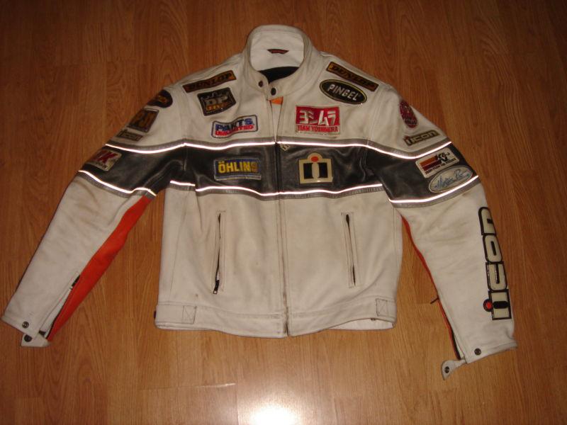 Iicon neodaytona leather motorcycle jacket, mens large sz.42