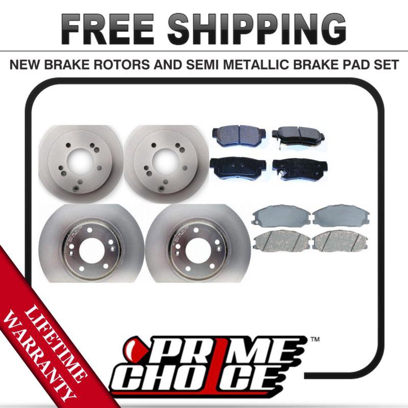 Front + rear kit (4) brake rotors & (8) brake pads with lifetime warranty