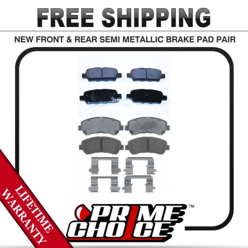 Complete set of front and rear premium brake pads with lifetime warranty