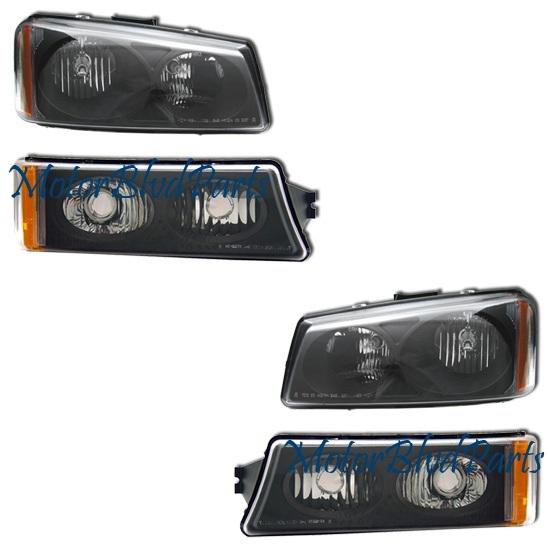 03-06 silverado avalanche headlamps headlights+bumper b
