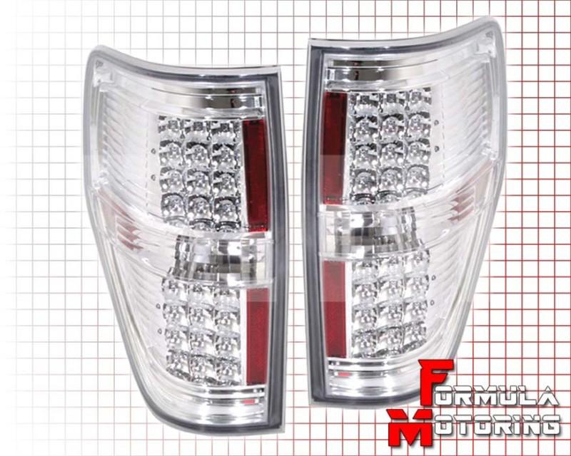 56 led chrome/clear lens left+right tail lights brake lamp ford f150 f-150 09-12