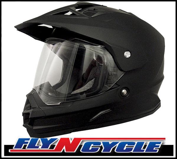 Afx fx-39 dual sport xl flat black motorcycle full face helmet dot ece