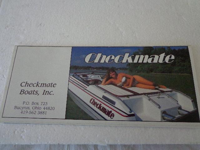 80's vintage checkmate boat brochure dealer sales fold out catalog