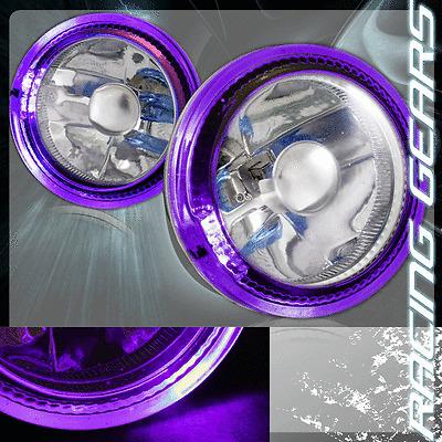 3.5" round chrome clear lens purple halo driving fog light lamps +switch + relay