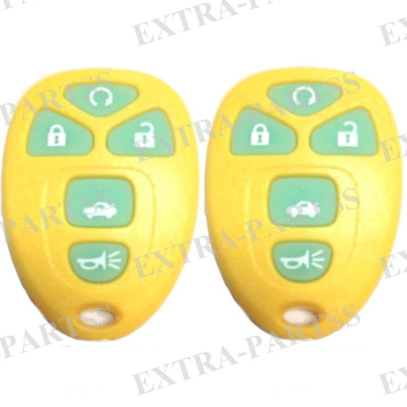 2 new yellow glow in dark gm keyless remote key fob transmitter clicker beeper