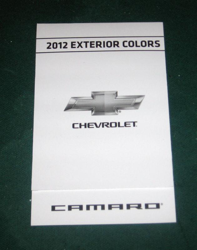 2012 chevy camaro color chart; with 9 original paint chips