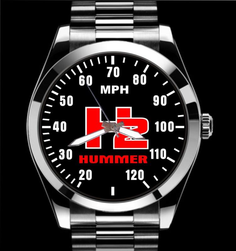 H2 hummer humvee speedometer meter auto art chrome stainless band watch r