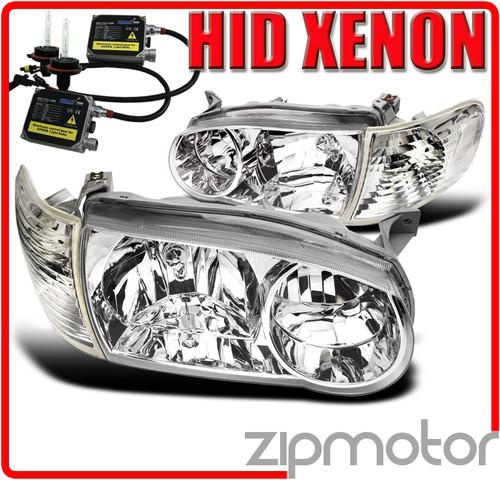 2001-2002 toyota corolla crystal jdm head lights+corner+6000k hid signal ce le s