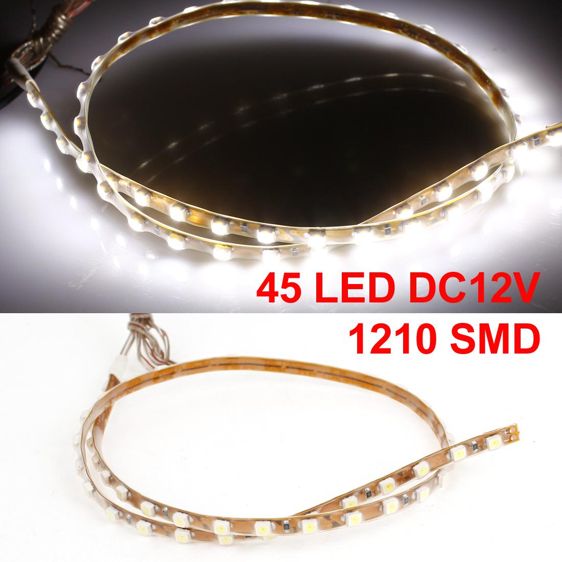 Waterproof white 45 1210 smd vehicle car led flexible light strip decor 45cm