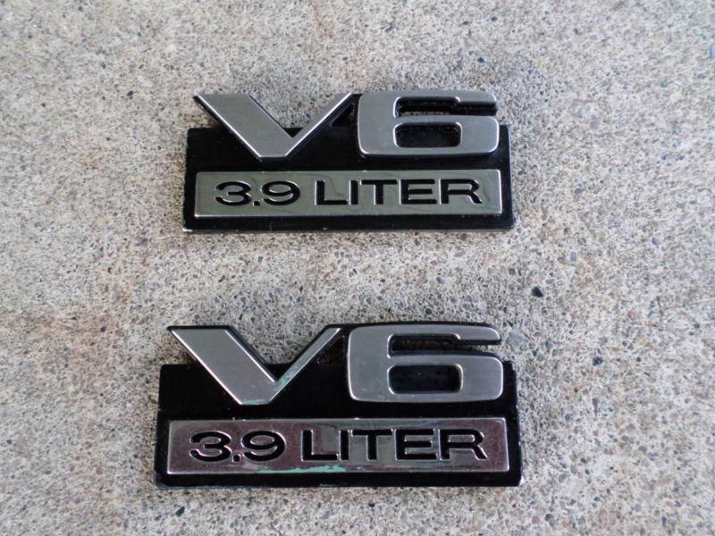 Dodge dakota ram v6 3.9 liter fender emblem  2pc 87 88 89 90 mopar oem nameplate