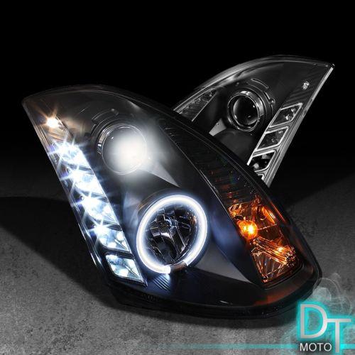 Purchase BLACK 0307 INFINTIT G35 2DR CCFL HALO PROJECTOR HEADLIGHTS w