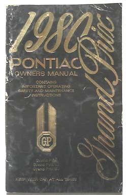 1980 pontiac grand prix  owners manual original gm