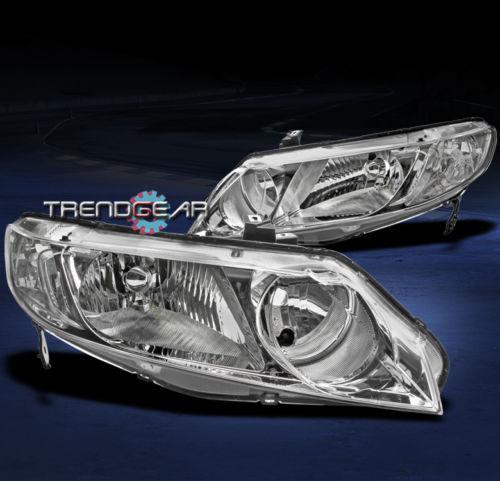 06-11 honda civic sedan 4dr crystal jdm clear headlight 07 08 09 10 new pair set