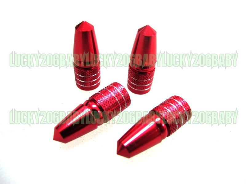 Tyre valve dust cap metal bullet for toyota 4pcs red