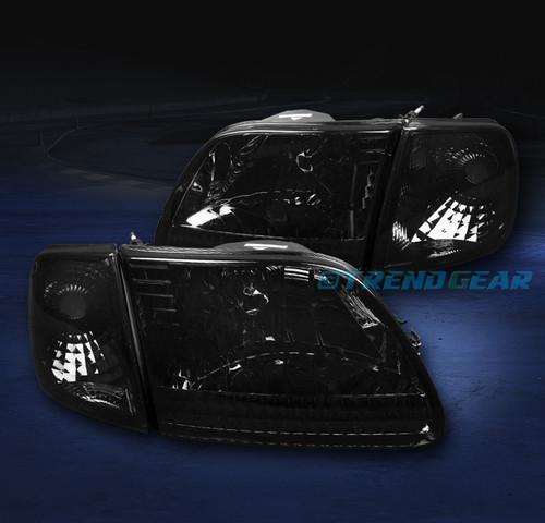 97-03 ford f-150/97-02 expedition crystal head lights lamp w/corner signal smoke