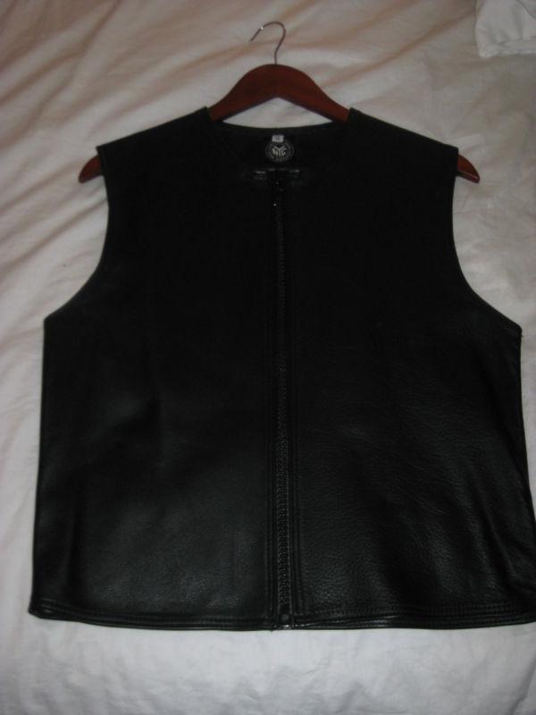 Black leather sleeveless shirt