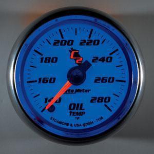 Autometer c2 oil temp gauge 2 1/16" new 7156