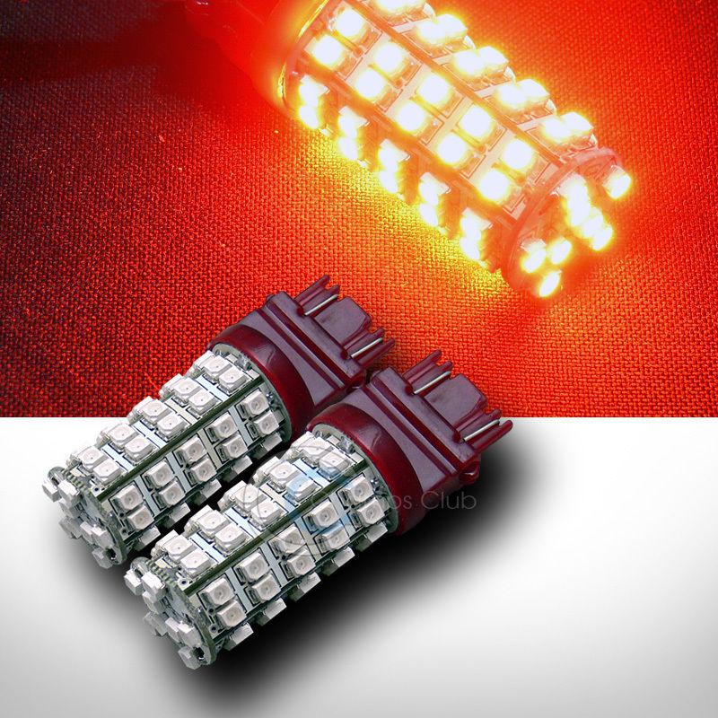 2pc 3157 68x 3528 smd led super bright red rear side marker light bulb dc 12v