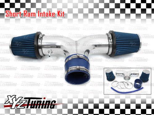 Blue 00-02 durango/dakota 3.7 v6/4.7 v8 dual twin air intake induction kit 3.5"