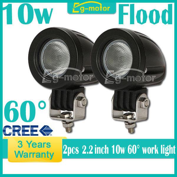 2pcs 2.2" 10w high power cree led work light 1000lm flood reverse lamp motobike