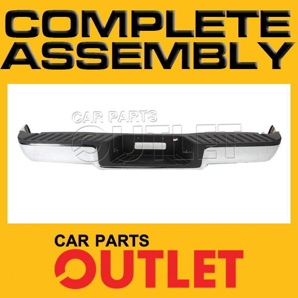 06 07 08 ford f150 styleside rear bumper chrome face bar black pad wo sensor new