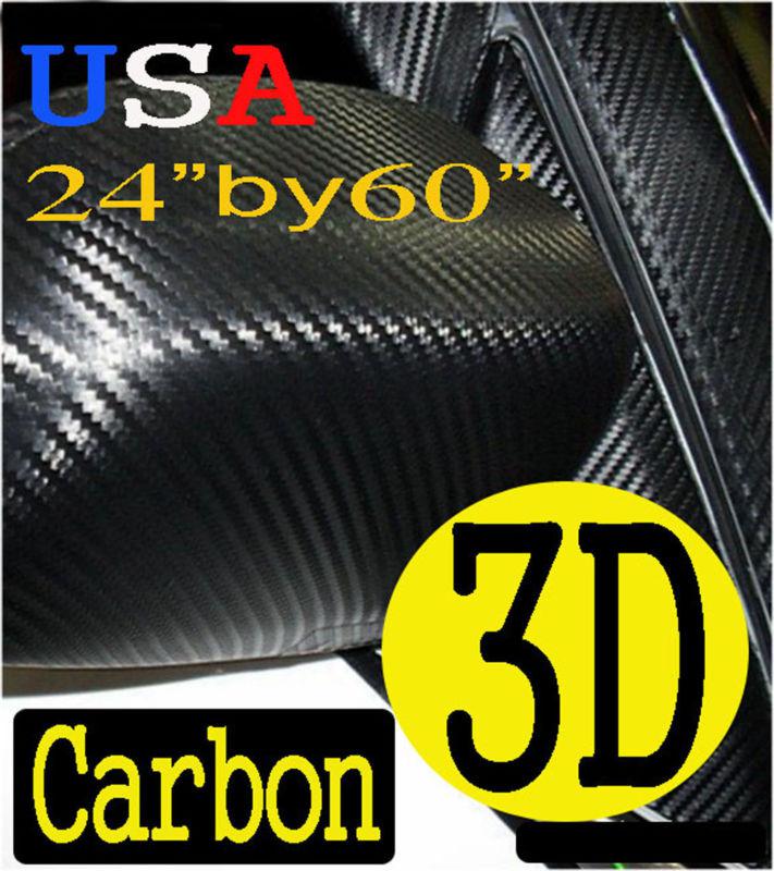 24" x 60" carbon fiber 3d vinyl film sheet wrap interior exterior chevy2