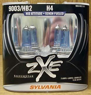 Sylvania silverstar zxe 9003/hb2 h4 sz/2 hid xenon headlight lamp set of 2 - nib