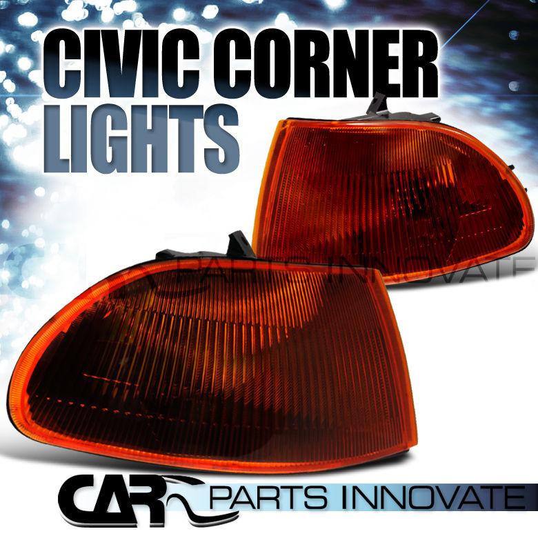 1992-1995 honda civic 4dr sedan dark amber corner lights lamps