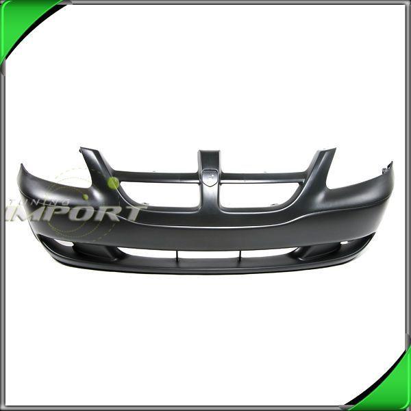 01-04 caravan front bumper cover replacement raw black plastic w/o fog lamp hole