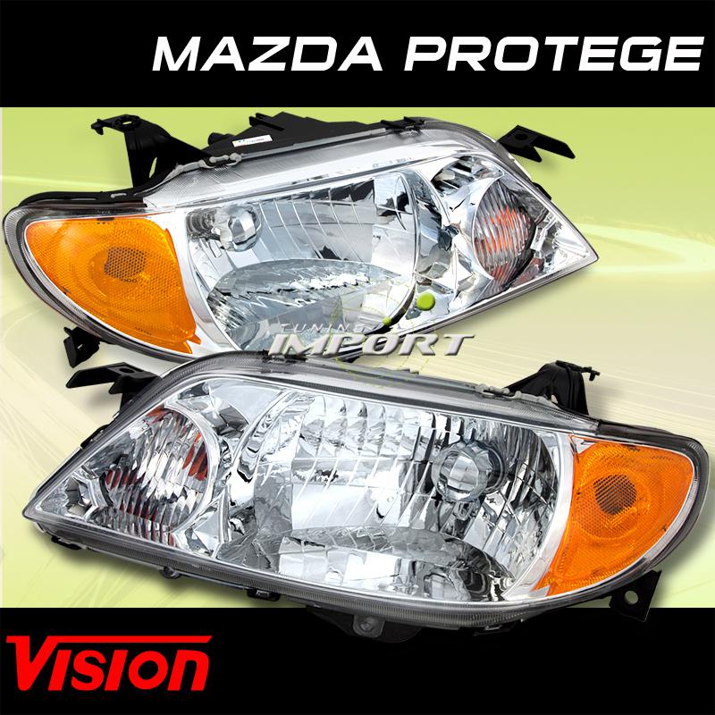 Mazda 01--03 protege vision new pair replacement lh+rh headlights lamps assembly