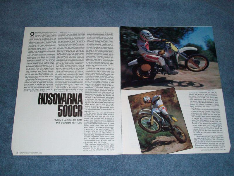 1983 husqvarna 500cr dirt bike ride report info article 