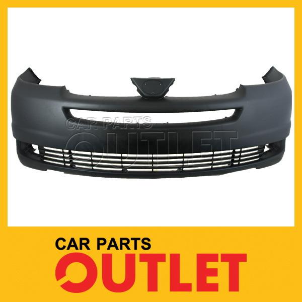 2004 2005 sienna ce/le front bumper raw mat black plastic wo park aid/radar hole