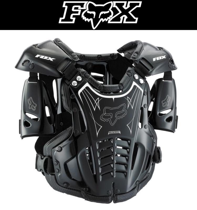 Black white airframe fox racing roost guard motocross mx atv dirtbike 2013