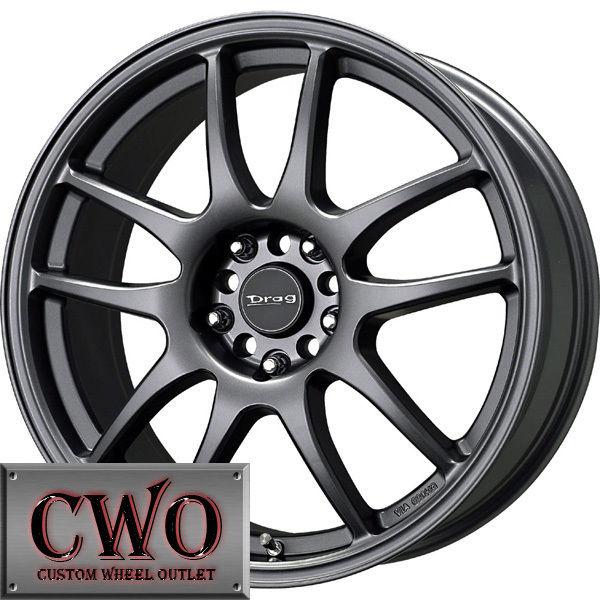 17 gunmetal drag dr-31 wheels rims 5x100/5x114.3 5 lug 350z mustang crown vic