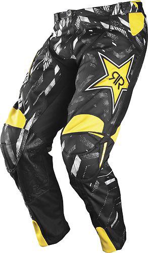 New answer-racing motocross rockstar youth pants, black/white/yellow,youth us-28