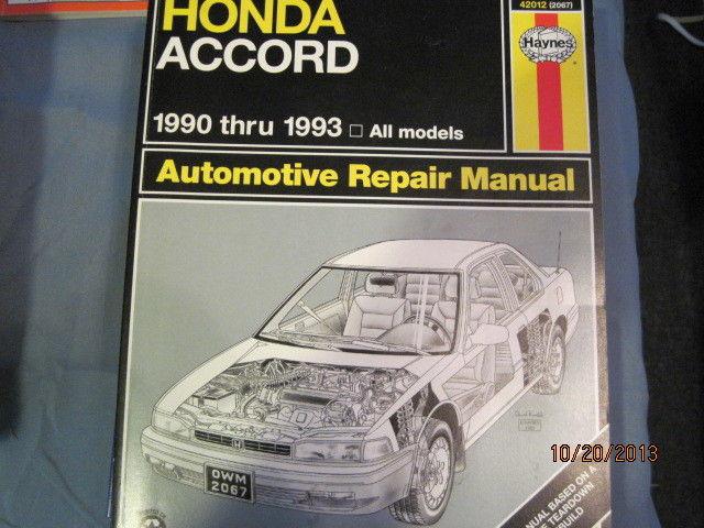 Haynes repair manual - 42012 (2067) - honda accord 1990-1993