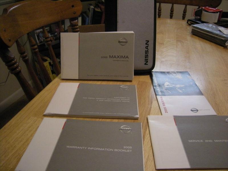 05 2005 nissan maxima owner's owners manual with case