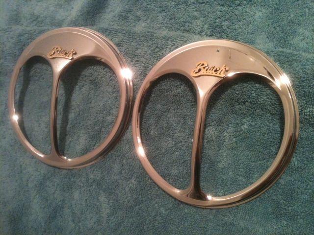 Pair of buick automobiles headlight parts vintage shieldsrare