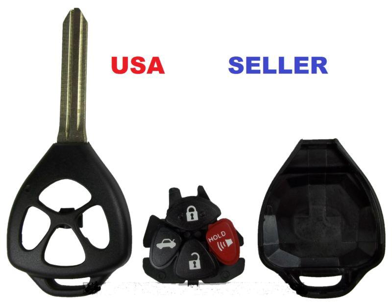 4 bt toyota replacement remote key shell and key blank