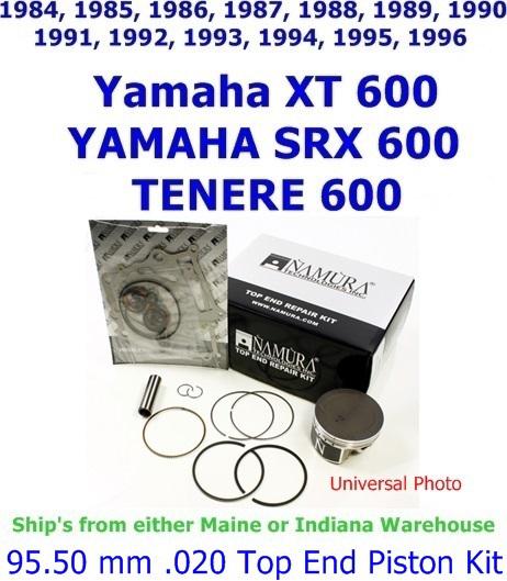 1984-1996 yamaha xt 600 srx 600 namura 95.50 mm .020 top end piston kit